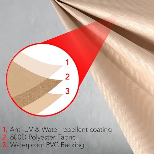 GrillTough Heavy Duty BBQ Grill Cover for Outdoor Grill, 58 Inch Tan - Image 3