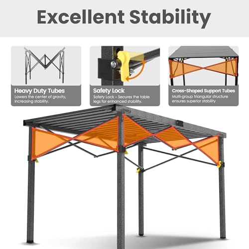 Join Nature 46.4" Large Camping Table for 2-6 People, Heavy Duty Foldable - Image 5