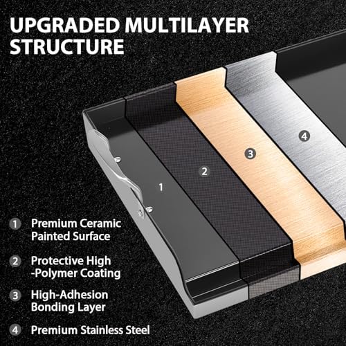 Utheer 17 x 13 Stainless Ceramic Griddle for Gas Grill & Stove top - Image 4