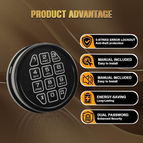 Electronic Safe Lock Kit Replacement with Digital Keypad and Solenoid Lock - Image 2