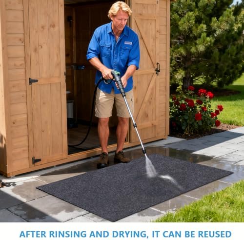 Gas Grill Mat，36" x 60" Premium BBQ Mat—Protects Decks and Patios from Grease Splashes,Soft Absorbent Material-Contains Grill Splatter，Anti-Slip and Waterproof Backing，Washable - Image 4