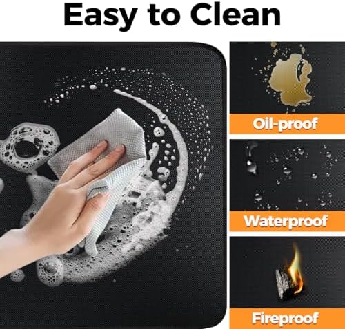 Fireproof Fireplace Rug for Home Protection, 4' x 2'8'' x 0.04'', Black - Image 6