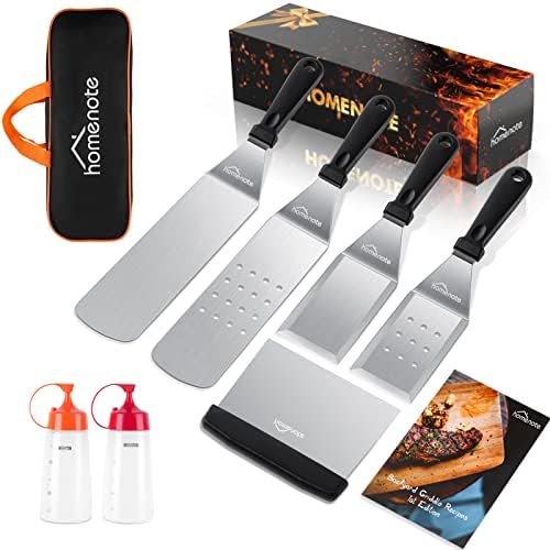 HOMENOTE Black Griddle Accessories Kit, Griddle Spatula Set for Blackstone by HOMENOTE