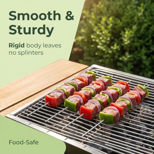 50 Pack 13.5 Inch Stainless Steel BBQ Skewers - Image 4