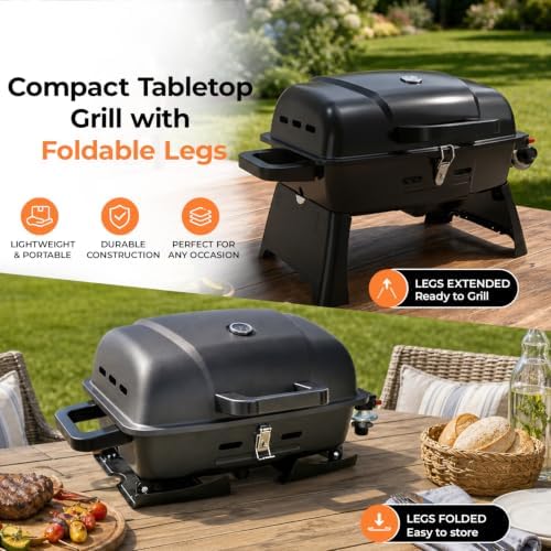 Brand-Man Portable Propane Gas Grill 1 Burner 10,000 BTU 240 sq.in. - Image 4