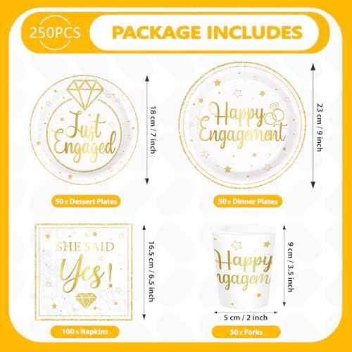 250Pcs Happy Engagement Diamond Ring Party Decoration Serves 50 - Image 2