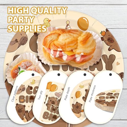 96Pcs Capybara Birthday Party Decorations, Serves 24 - Image 6