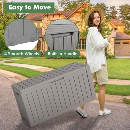 KAMABOKO Outdoor Storage Box, 85 Gallon Deck Box Outdoor Waterproof Patio - Image 4