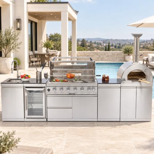 128" Modular Outdoor Kitchen,120000 BTU Natural Gas Grill with Pizza Oven. - Image 3