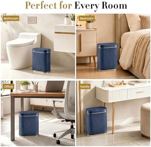 Ogikey Bathroom Small Trash Can with Automatic Touchless Lid, 2.6 Gallon Smart Garbage Can Narrow Waterproof Trash Bin for Bedroom, Office, Living Room - Image 6