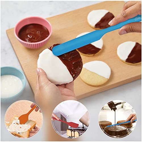 HOTEC 600℉ Heat Resistant Silicone Rubber Spatula Set,Multicolor, Set of 5 - Image 3