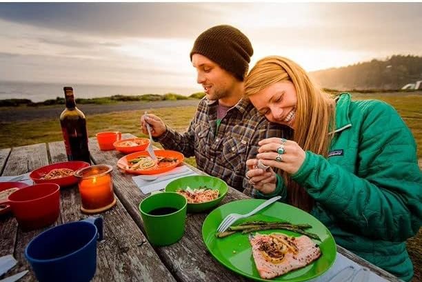 GSI Outdoors Cascadian Table Set I 6-Piece Camping, Backpacking Mess Kit, Plastic BPA Free, Plate, Bowl, Mug, Cup & Cutlery Set - Image 3