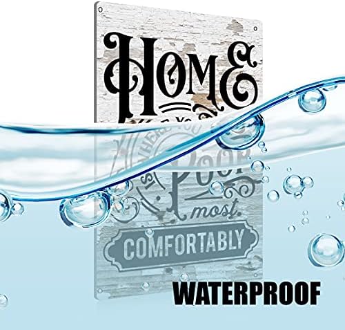 BEASTZHENG Funny Home is Where You Poop Most Comfortably Bathroom Metal Tin Sign Wall Decor - Farmhouse Bathroom Quote Tin Sign for Toilet Restroom Home Decor Gifts - Image 3