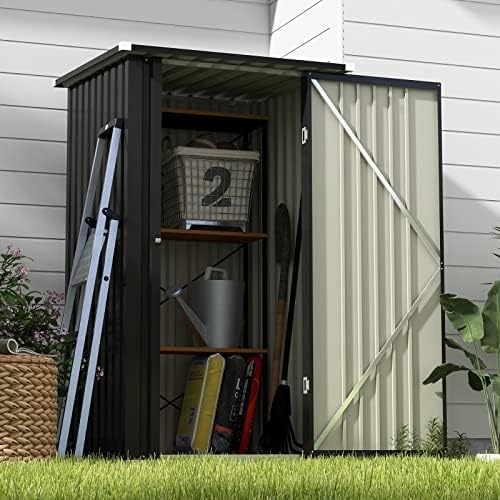 Patiowell 3 x 3 FT Outdoor Storage Shed, Black - Image 3