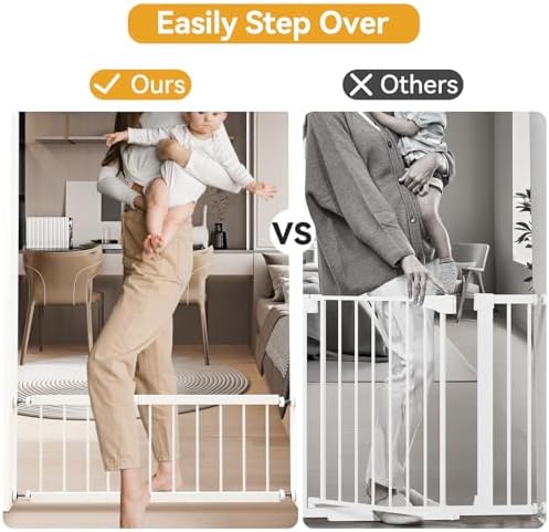 Dog Gate Indoor,18"-45" Adjustable Extra Wide Metal Short Dog Gate to Step Over, 18" Tall Small Pet Gate with 3 Extension Kits, Pressure Mounted for Doorways & Stairs - Image 3