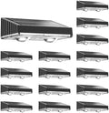 NIORSUN Solar Fence Lights,16 Pack Deck Light,Led Lights Warm White Outdoor Wall Lights,IP45 Solar Powered Light Waterproof for Backyard/Pool/Railing/Patio/Porch/Step/Outside/Garden (Black) by NIORSUN