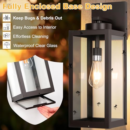 20" Oil Rubbed Bronze Large Outdoor Wall Lights with Closed Bottom - Image 2