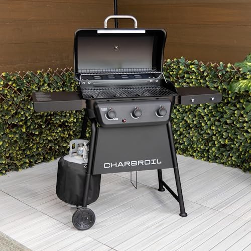 Charbroil Classic 3-Burner Propane Gas Grill, 30,000 BTU, 360 Sq. In. Cooking Area, Porcelain-Coated Grates, Compact Outdoor BBQ Grill with Side Shelves - Image 3