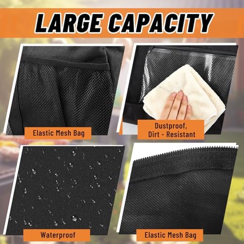 Amylove 24" Grill Tool Storage Bag, Waterproof BBQ Utensil Organizer, Black - Image 4