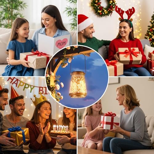 2 Pack Solar Lanterns Outdoor Waterproof, Birthday Gifts for Women Mom - Image 6