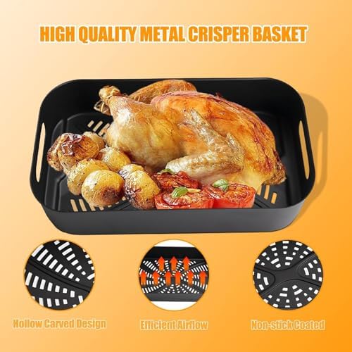Grill Cooking Pot and Combo Crisper Basket for Ninja Foodi FG551/DG551/DG651 Smart XL 6-in-1 Indoor Accessories Non-Stick Basket & Griddle Pan Replacement & 100 Pack Air Fryer Liners - Image 4