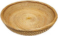 RT&BS Round Rattan Bread Basket, Rattan Fruit Basket, Rattan Decorative Tray, Rattan Keys Tray, Handwoven Storage Baskets for Kitchen, Dining Room, Store, Restaurant, Bathroom (L) by RT%26BS