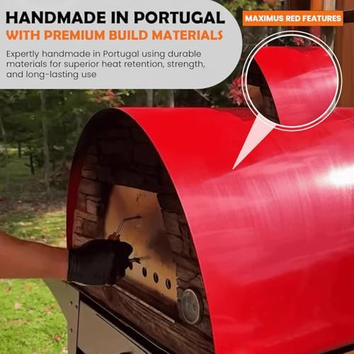 Authentic Pizza Ovens Maximus Prime Arena Portable Wood-Fired Outdoor Pizza Oven, Handmade in Portugal, Stainless Steel Chimney, Pizza Peel, Thermometer, Extra Floor Tile & Baking Dish Included - Image 5
