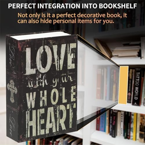 Decorative Book Safe with Combination Lock, Diversion Faux Book Hidden Safe - Image 4