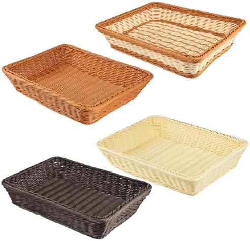 4 PCS 16x12 Inch Wicker Bread Basket, Woven Serving Basket - Image 4