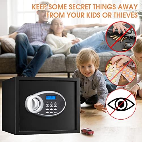 1.8 Cuft Fire proof Safes for HOME USE, Anti-Theft Digital Personal Security Safety Box with Electronic Keypad and Spare Keys, Home Safes Fireproof Waterproof for Money Medicine Document Valuables - Image 7