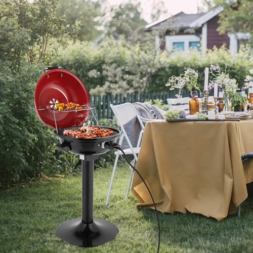 Electric BBQ Grill 1600W, Red - Image 4