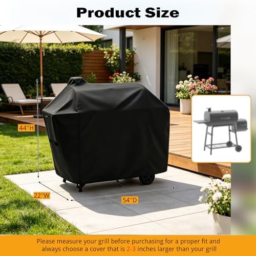 Grill Cover for Nexgrill 29 Barrel Offset Charcoal Smoker Grill - Image 2