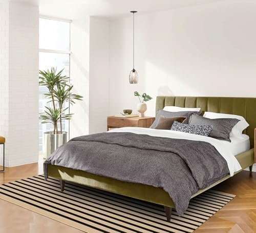 IOHOUZE 5x7 Striped Area Rug, Washable Indoor Outdoor, Tan Black - Image 3