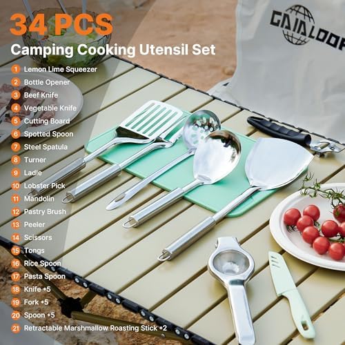 Gaialoop Camping Utensil Set, Camping Cooking Utensils & Kitchen Tools - Image 2