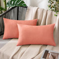 MIULEE Decorative Outdoor Pillow Covers Lumbar Waterproof 12x20 Blush Pink by MIULEE