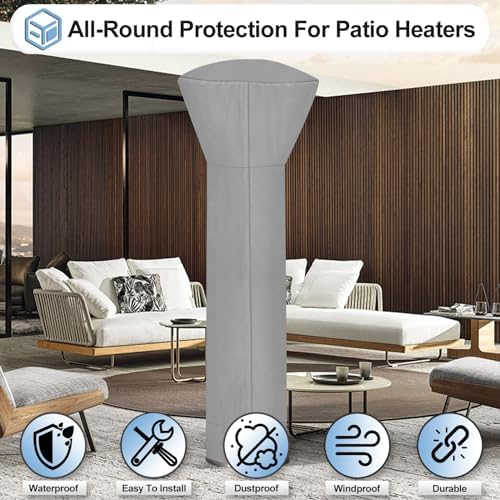 OutdoorLines Waterproof Patio Heater Covers with Zipper and Storage Bag, - Image 4