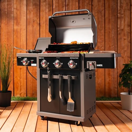 Coleman Revolution 3-Burner Gas Grill with Side Burner, Convertible Propane to Natural Gas, 45,000 + 13,000 BTU, 650 sq in, Outdoor BBQ Grill - Image 3