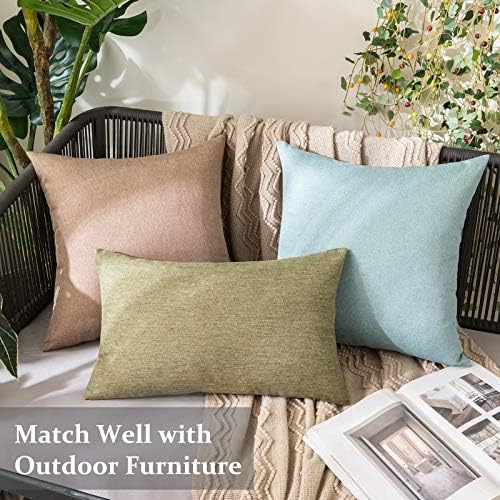 MIULEE Decorative Outdoor Pillow Covers Waterproof 16x16 Khaki - Image 2