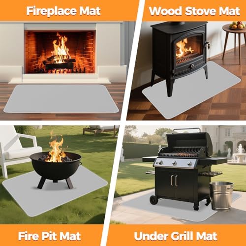 Fireproof Fireplace Rug for Home Protection, 3' x 2' x 0.04'', Grey - Image 7