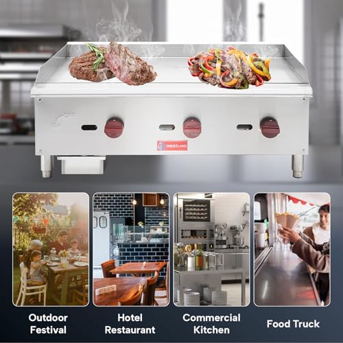 WESTLAKE 36"W Commercial Gas Griddle Countertop - Image 6