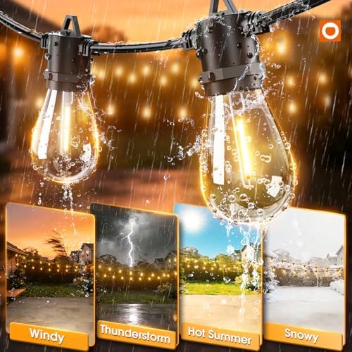 addlon 72FT Outdoor String Lights with 36 Dimmable Edison Bulbs for Patio - Image 4