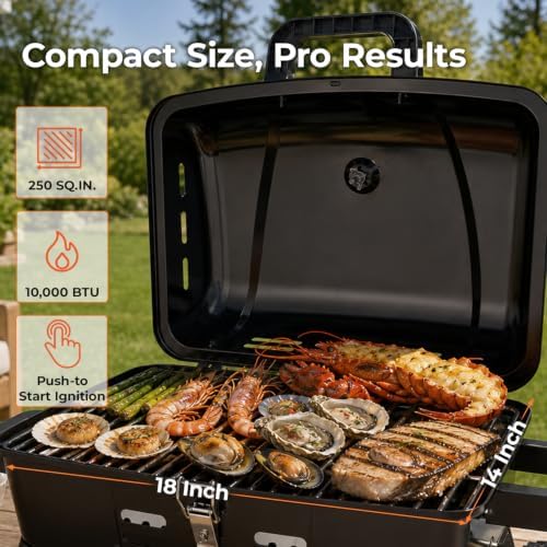 Brand-Man Portable Propane Gas Grill 1 Burner 10,000 BTU 240 sq.in. - Image 3