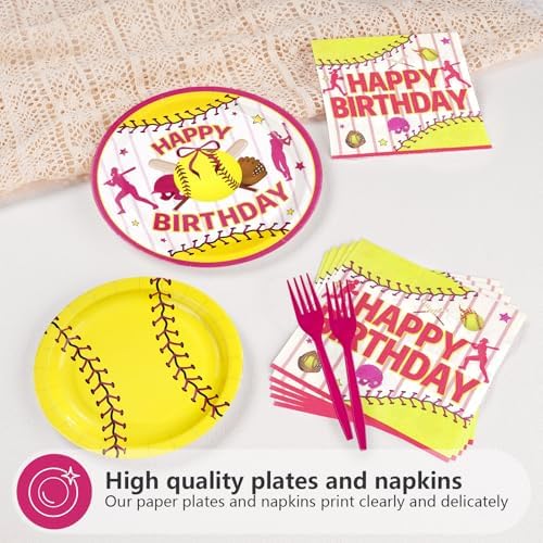 96Pcs Softball Sports Themed Party Decorations, Serve 24 - Image 4