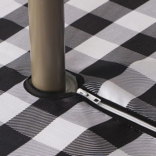 EHouseHome Outdoor and Indoor 60inch Round Tablecloth with Umbrella Hole and Zipper, Waterproof Zippered Patio Cloths, Spring/Summer Table Covers for Backyard Circular Table/BBQs/Picnic - Image 5