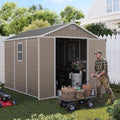 UDPATIO Outdoor Resin Storage Shed 7.5x10 FT, Plastic Shed for Garden,Brown by UDPATIO
