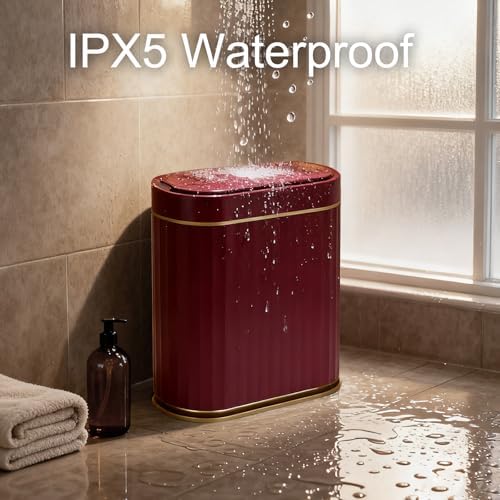 ELPHECO 2 Gallon Sensor Trash Can, Automatic Lid, Burgundy Gold - Image 5