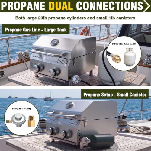 Bestfire Marine 2-in-1 Boat Grill with Rod Mount & Removable Legs - Image 2