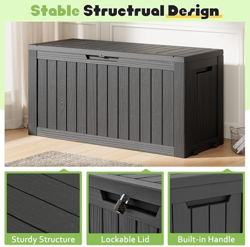 KAMABOKO Outdoor Storage Box, 80 Gallon Deck Box Outdoor Waterproof Patio - Image 5