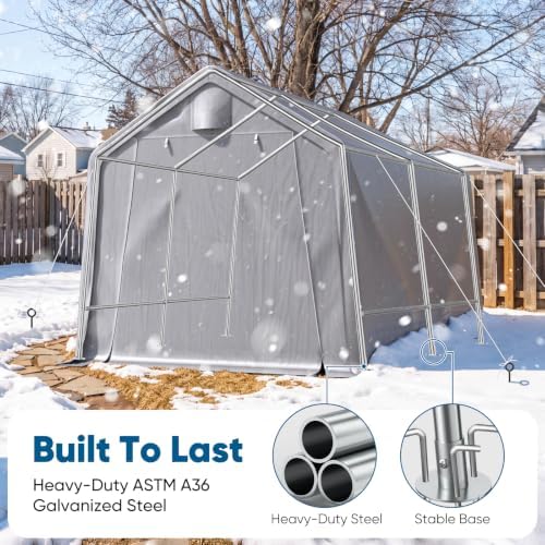Quictent 10x12FT Storage Shelter Portable Shed with Roll-Up Door&Vents - Image 3