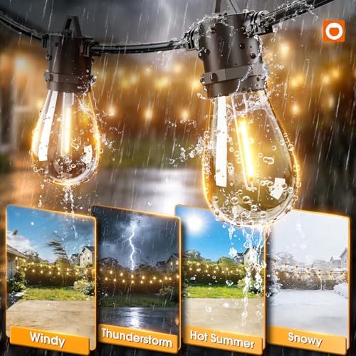 addlon 54FT(48+6) Solar String Lights Outdoor, Last 20+ Hrs, USB Charging - Image 4